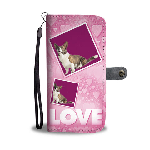 Cardigan Welsh Corgi with Love Print Wallet Case