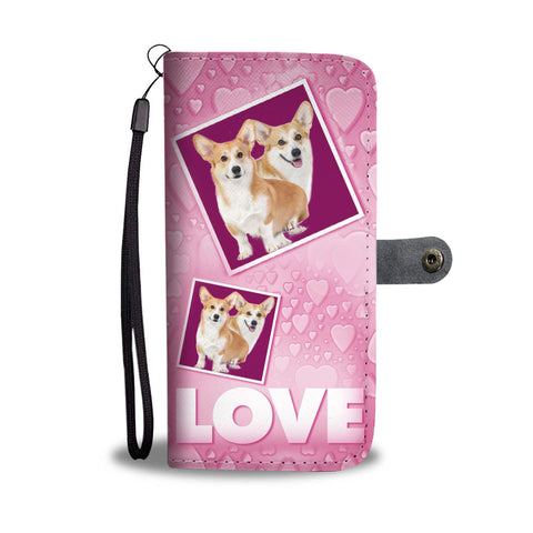 Pembroke Welsh Corgi with Love Print Wallet Case