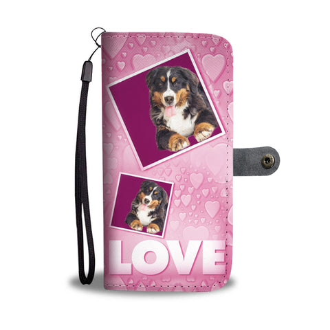 Bernese Mountain dog with Love Print Wallet Case