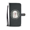 Cute Bichon Frise Dog In Circle Print Wallet Case