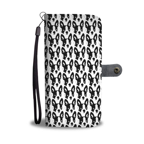 Many Boston Terrier Dog Pattern Print Wallet Case