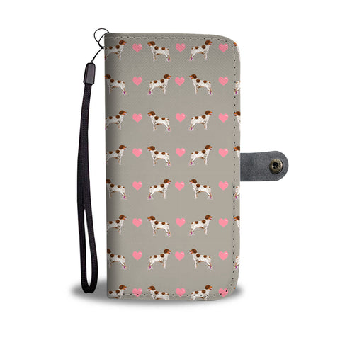 Lovely Brittany Dog Pattern Print Wallet Case