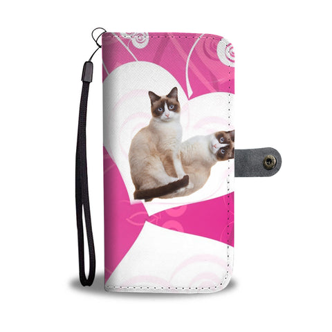 Snowshoe Cat Print Wallet Case