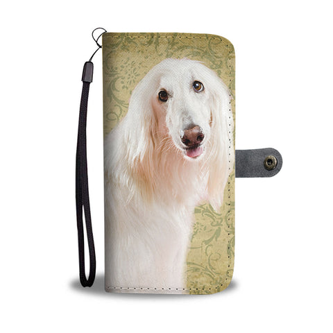 White Afghan Hound Wallet Case