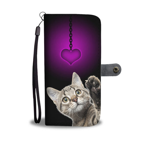 Dragon Li Cat Love Print Wallet Case