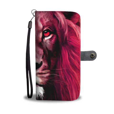 Reddish Lion Print Wallet Case