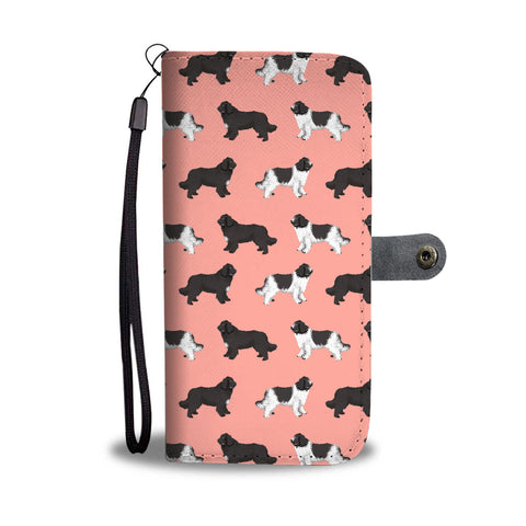 Newfoundland Dog Pattern Print Wallet Case