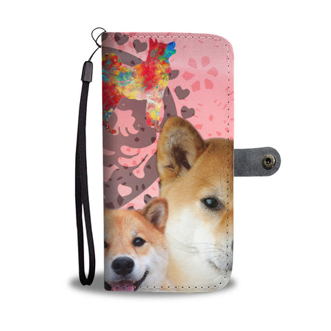 Cute Shiba Inu Print Wallet Case