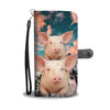 Large White Pig Print Wallet Case