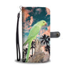 Lovely Rose Ringed Parrot Print Wallet Case