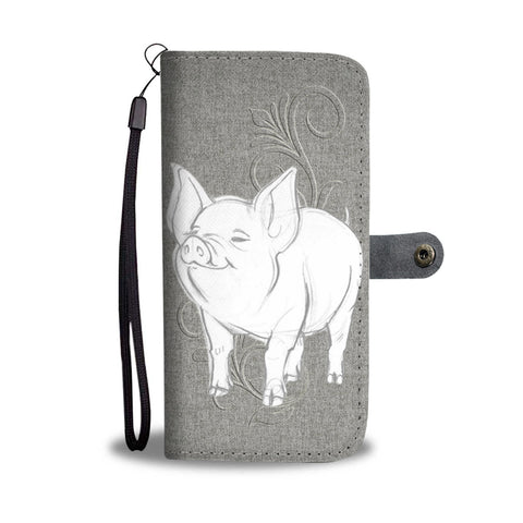 Middle White Pig Print Wallet Case