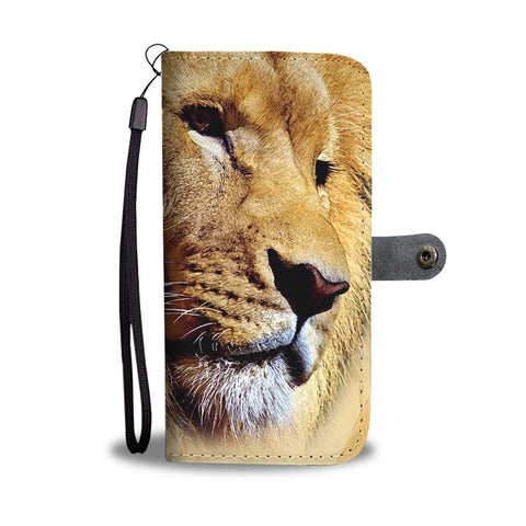 Aggressive Lion Print Wallet Case