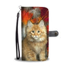 Cute Maine Coon Print Wallet Case