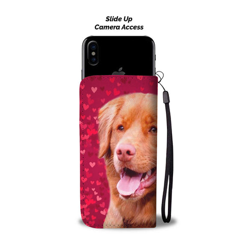 Nova Scotia Duck Tolling Retriever Dog On Hearts Print Wallet Case