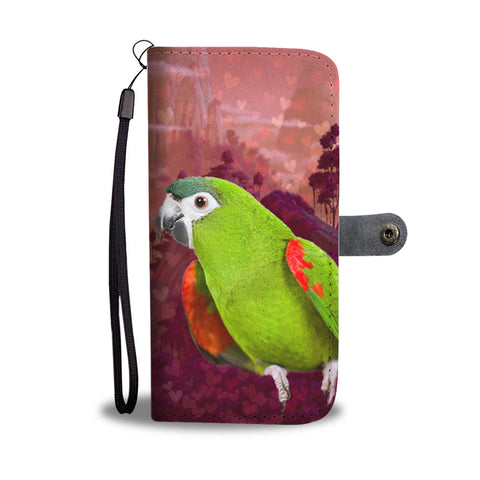 Red Shouldered Macaw Parrot Print Wallet Case