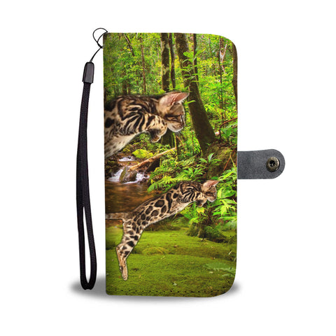 Bengal Cat Print Wallet Case