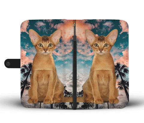 Cute Abyssinian Cat Print Wallet Case