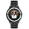 Boxer Dog On Black Print Wrist watch