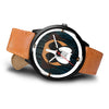 Boxer Dog On Black Print Wrist watch