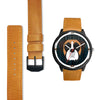 Boxer Dog On Black Print Wrist watch