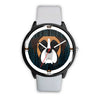 Boxer Dog On Black Print Wrist watch