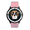 Boxer Dog On Black Print Wrist watch