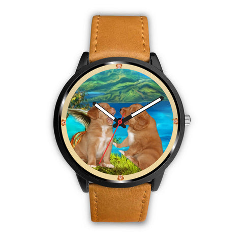 Nova Scotia Duck Tolling Retriever Puppy Print Wrist watch