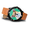 Pembroke Welsh Corgi Dog On Lite Green Print Wrist watch