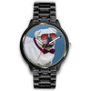 Pug Dog With Glasses Print Wrist watch