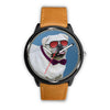 Pug Dog With Glasses Print Wrist watch