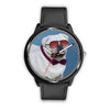 Pug Dog With Glasses Print Wrist watch