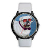 Pug Dog With Glasses Print Wrist watch