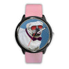 Pug Dog With Glasses Print Wrist watch