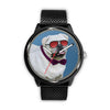 Pug Dog With Glasses Print Wrist watch