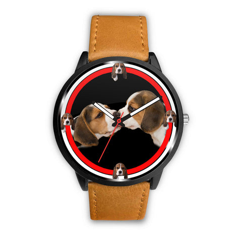 Beagle Dog Kissing Print Wrist watch