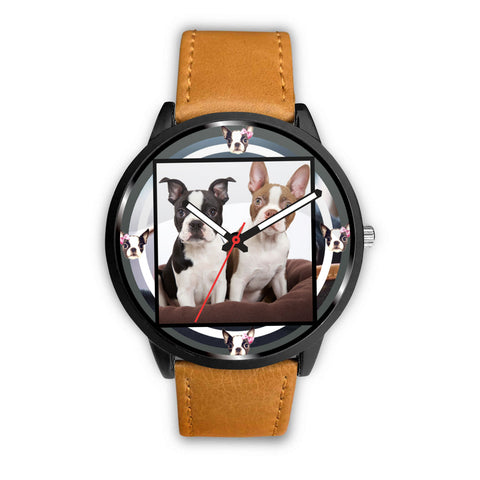 Two Boston Terrier Dog Print Wrist watch