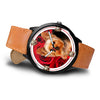 Yorkie (Yorkshire Terrier) On Red Print Wrist Watch