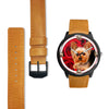 Yorkie (Yorkshire Terrier) On Red Print Wrist Watch