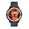 Yorkie (Yorkshire Terrier) On Red Print Wrist Watch