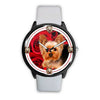 Yorkie (Yorkshire Terrier) On Red Print Wrist Watch