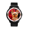 Yorkie (Yorkshire Terrier) On Red Print Wrist Watch