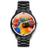 Blue & Yellow Macaw Parrot Art Print Wrist watch