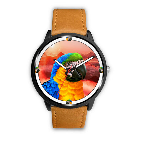 Blue & Yellow Macaw Parrot Art Print Wrist watch