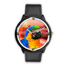 Blue & Yellow Macaw Parrot Art Print Wrist watch