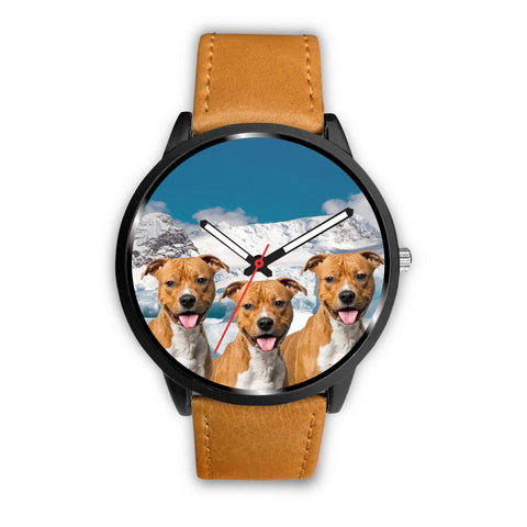 Laughing American Staffordshire Terrier Print Wrist Watch