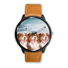 Laughing Australian Shepherd Print Wrist Watch