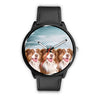 Laughing Australian Shepherd Print Wrist Watch