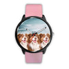 Laughing Australian Shepherd Print Wrist Watch