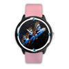 Budgerigar (Blue Budgie) Parrot On Black Print Wrist watch