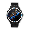 Budgerigar (Blue Budgie) Parrot On Black Print Wrist watch